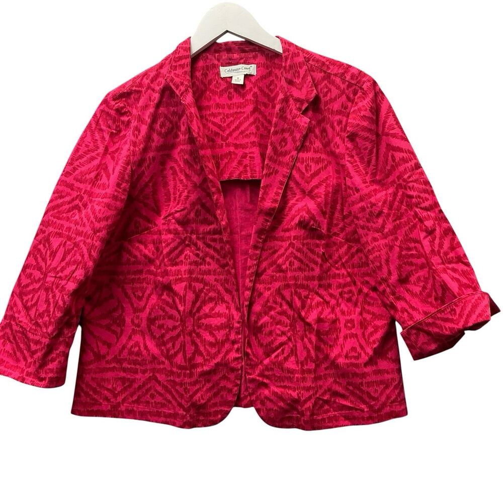 Coldwater Creek Jacket Womens Medium Red Blazer Breathable Red/pink